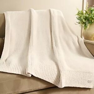 Barefoot Dreams Luxe Moonbeam Blanket Ivory Cream